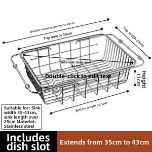 Extendable Stainless Steel Draining Shelf