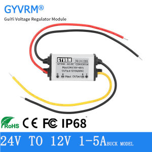 GYVRM DC-DC 24V to 12V Converter Step Down DC DC 24V to 12V 1A 2A 3A 4A 5A Buck Model Converter 24V 12V Waterproof Module