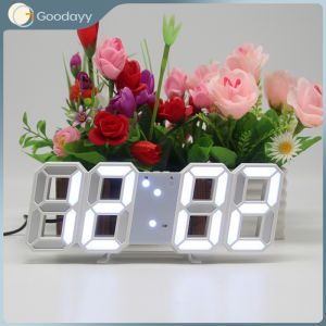 Modern Digital 3D LED Wall Clock Alarm Clock 3D Digital Clock Table Alarm Clock Digital & Wall Alarm Clock LED Electronic Gift Digital 挂钟/时钟