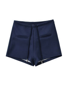 Quần Short Thể Thao Màu Trơn Cạp Chun Có Dây Rút Thường Ngày Cho Nữ Quần Short Bó Sát Mùa Hè 2025 Quần Short Polyester
