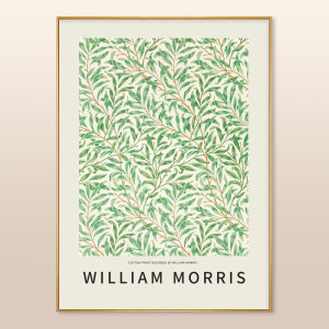Modern American Retro Floral Wall Art William Morris Decorative Painting for Bedroom Dining Room Living Room with Frame
