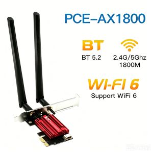 kebidumei | Kebidumei WiFi 6E AX1800 BT5.2 PCIE Wifi Adapter Dual Band 2.4G/5G 1800Mbps 802.11AX Wireless Network Card For Desktop Win 10 11