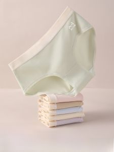 Miiow | Pure Cotton Antibacterial Seamless Underwear Triangle Shorts For Women Breathable Comfortable Mid Waist Design Daily Wear