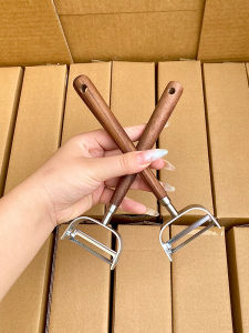 Traditional Cherry Wood Handle Peeler 304 Stainless Steel for Potato Fruit And Vegetable Peeling Multi-Function Kitchen Tool
