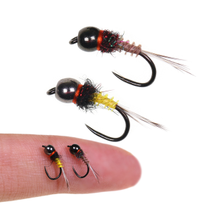 6pcs #20 Brass Bead Head Nymph Fly Fast Sinking Wet Nymph Barbless Fly Tying Hook Trout Grayling Perch Fishing Lure Baits