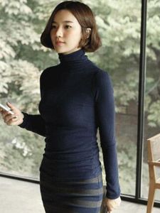 Fashionable High Neck Modal Base Shirt Womens Tight Long Sleeve T-Shirt Autumn Underwear Close-Fitting Elastic Inner Wear Top