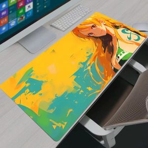 Bandai | Large Mouse Pad Gamer Computer Desk Mat Modern Table Keyboard Laptop Carpet XXL Gaming Mousepad One Piece Nami Girls Gift
