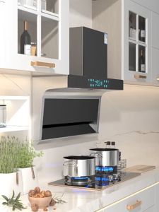 Kitchen range hoods for domestic use stainless steel 48m³ large suction eight buttons automatic cleaning 7-letter top and side double suction hood 900MM
