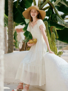 XIANGYING | French Elegant A-line Waist-cinching Dress