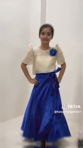 ROYAL BLUE - JUCI BOLERO FILIPINIANA AND SKIRT FOR KIDS