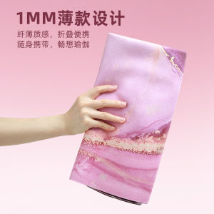 NICEGOOD Suede Rubber Yoga Mat Non-Slip Foldable Thin Womens Yoga Blanket Portable Gym Fitness Fans Goods Plant Floral Design
