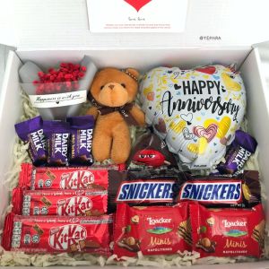 PERCUMA LED LIGHT Chocolate Gift Box Balloon Flower Bouquet Hadiah Coklat Bunga Belon Birthday Graduation Love Anniversary
