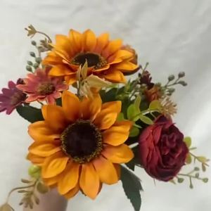 Artificial Flowers Silk Sunflowers Festival Centrepiece High Quality Wedding Bridal Bouquet Home Room Table Vase Window Decora