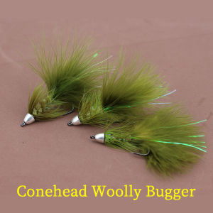 3/6PCS Conehead Woolly Bugger The Ultimate Streamer for Nymphs Leeches and Baitfish Imitations Barbed Stinger Hook Fly Fishing