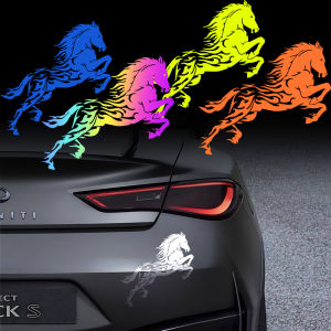 Jumping Horse Reflective Car Stickers Body Decorative Stickers Anti-Scratch Stickers Motorcycle Modification Decals Waterproof Decals