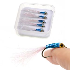 5 CÁI 3D Mắt Cá Trắng Băng Trắng Epoxy Minnow Streamers Mồi Câu Cá Cho Cá Bass Cá Hồi Nước Mặn Nước Ngọt