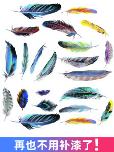 สติกเกอร์ตกแต่งรถยนต์ไฟฟ้าแบบติดบนพื้นผิว ปิดรอยขีดข่วน ลายนก สร้างสรรค์ สไตล์ส่วนบุคคล