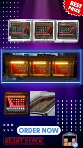 12V/24V Universal Krom Lampu Isyarat Beralir Tapak Besi Lampu Belakang/Brek/Isyarat/Undur Lori Treler Trak Bas 1Set