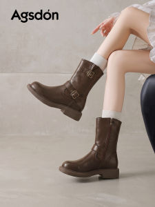Agsdon | Thick Sole Womens Short Boot Western Style