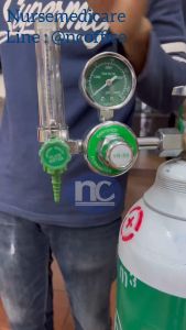 เกจ์ออกซิเจน Flowmeter Oxygen 1 ชิ้น Nut&Nipple O2 Disp. Ins. (ช่วง 1 ครั้ง)