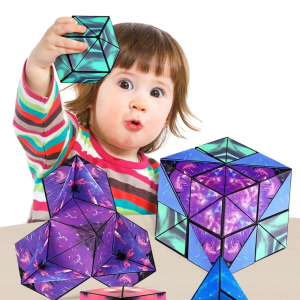Cubes Geometric Variable Magnetic Cube 3D Decompression Thinking Training Childrens Puzzle Puzzle Cube Decompression Toys