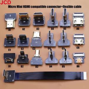 1pc Ribbon Flat FPV HDMI-Compatible Connector Flexible Cable Raspberry Pi 4 Micro HDTV To HD/Mini HD Female 90 Degree FFC 20pin