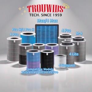 TROUWIDS Air Purifier Filter for Xiaomi 2/2S/2H/2C/3H/3C/3S/Pro/4/4 Lite/4 Pro/Pro H/4 Compact/Max | H13 HEPA + Carbon Filter