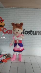 Kostum maskot badut marsha pink lucu setelan dewasa fashion