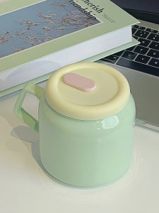 Large Capacity Ceramic Cup Fat Cup Student Dormitory Straw Cup Bubble Cup Drinking Water Milk Cup Cute Style  Trend