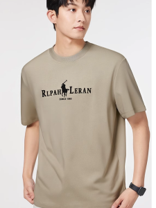 miiow | Cool Feeling Silk Cotton Mens Short Sleeve T-shirt Summer New Casual Quick Dry Thin Cool Sensation Polyester Spandex Blend