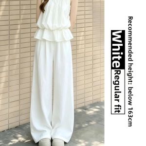 LANMENGYA | White Linen Blend Summer Lightweight New Designer Droopy Casual Pants