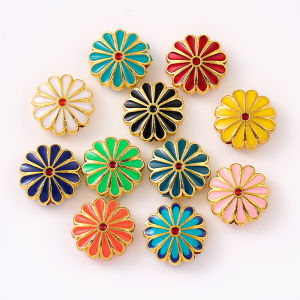จี้โลหะผสม 12 มม. เครื่องประดับแฟชั่น จี้ตกแต่ง จี้รูปดอกทานตะวัน 12 ใบ ลายกุหลาบ จี้รูปผ้าปัก จี้รูปดอกไม้ จี้รูปผ้าปัก