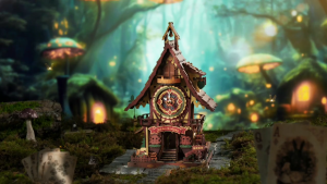 Robotime ROKR Cuckoo Clock LC901C Mechanical 3D Wooden Puzzle DIY Model with Light & Hourly Chime