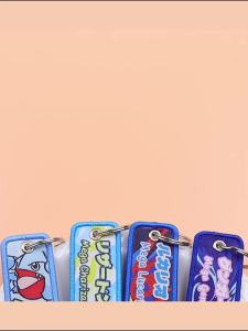 Bandai | Quái Vật Dễ Thương Hoạt Hình Thêu Thẻ Chìa Khóa Anime In Hình Móc Khóa Mặt Dây Chuyền Có Vòng Kim Loại Cho Ba Lô Trang Trí Hàng Ngày Đầy Màu Sắc Cosplay Phụ Kiện