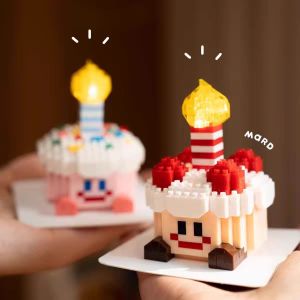 Building block Birthday cake decoration building blocks educational gifts toys gifts for boys and girls