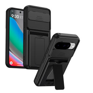 szhaiyu | Armor Shockproof Phone Case Lens Protective Camera Cover Card Holder Slot Wallet Stand for Google Pixel 10Pro 11Pro 11 Pro XL