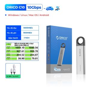 Ổ Cứng SSD Ngoài ORICO 1TB Tốc Độ Cao Cáp USB C & A 2 Trong 1 Ổ Cứng Thể Rắn Di Động Có Lỗ Treo Cho Máy Tính Để Bàn & Máy Tính Xách Tay