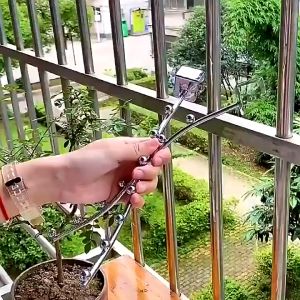 Chrome Plated Metal 7 Balls Wall Mount Hook 15MM Square Tube Clothes Hook High Load Bearing Wall Mount Hook