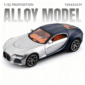 1:32 Atlantic Tourbillon Car Model Alloy Diecast Toys Doors Opened Sound Light Pull Back Miniature Models Office Table Ornaments