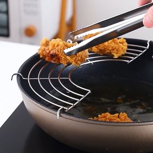 Filter Rack Stainless Steel Mesh Colander Filter Frying Oil Strainer Steam Rack Oil Drainer Rack Kitchen Accessories