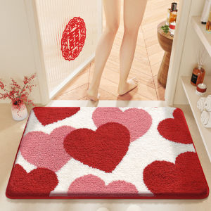 Bathroom Absorbent Anti-Slip Wedding Decorative Heart Mat