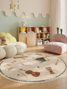 YUNHAOBUYI | Non-washable Cleanable Slip-resistant Soundproof Carpet Round