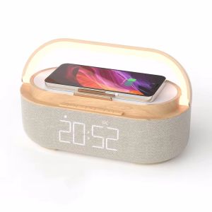 Loa Bluetooth Di Động Có Sạc Không Dây Đài FM Đồng Hồ Báo Thức Đèn Ngủ - Hộp Âm Thanh Nhạc Âm Thanh Gia Đình Chạy Bằng USB