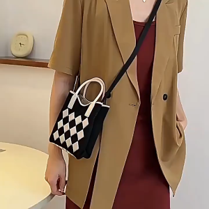 EH Knitted Polyester Crossbody Phone Sling Bag Mini Cute Fashion Animal Cartoon Women Sling Bag