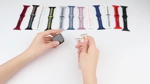 Silicone Strap Band for Apple Watch 38/40/41/42/44/45mmSoft Silicone Wristband Replacement Sport Strap with Classic Clasp for iWatch Series 7/6/5/4/3/2/1/se for Women Men