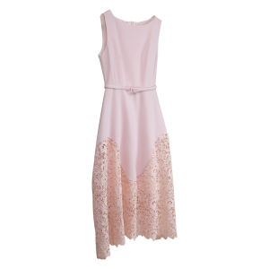 Elegant Sleeveless Lace Panel Dress