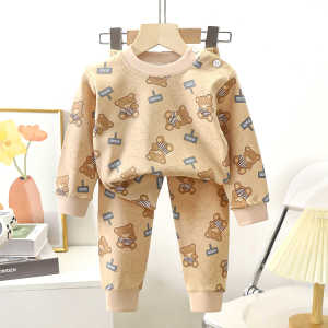 Pure Cotton Childrens Underwear Set Soft Baby Clothes for Boys And Girls Spring Autumn Winter Home Clothes Kids Apparel