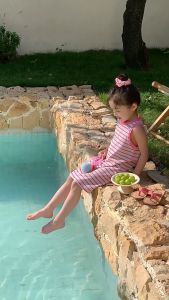 Váy Bé Gái Mùa Hè Mới Sọc  Hồng váy dài thời trang trẻ em