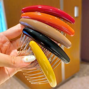 Colorful Anti-Slip Hair Comb Brush Hair Accessories for Women Travel Beauty Hair Clips Rear Head Sweet Hair Decorations