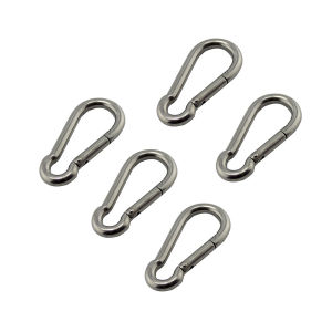 5 Pieces Carabiner Hook Marine Stainless Steel 50mm 60mm 70mm 80mm Length Large Heavy Duty Stainles Carabiner